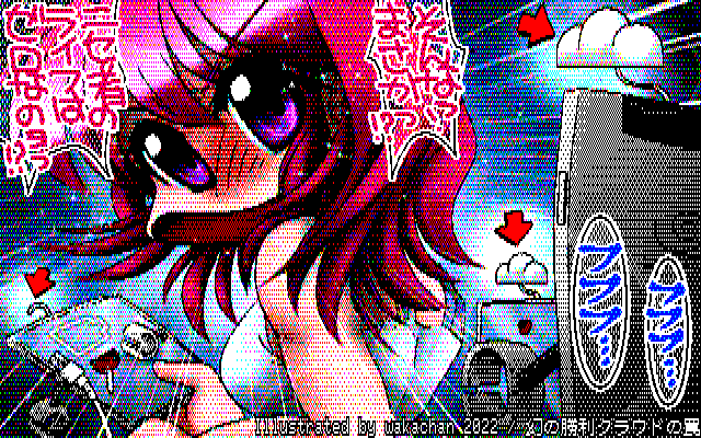 【デジタル8色アナログ16色】デジタル8色(8colors Dithering)版、描いた後にバッテリインジケータが展開出来るか不安になったが…(^_^;)なんとか見えてるよーであるヽ(^.^;)丿 [KTY形式][KT4形式]