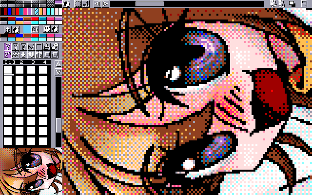【デジタル8色アナログ16色】「無理に来んでもええw」MAG形式生成のためのマルチペイント(MPS.EXE Ver1.01)画面