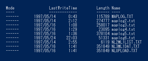 1997年5月、NL3,ML1形式をライブラリに載せるため、改めてログを取得した…そのログがまだ残っていたっ!ヽ(^.^;)丿