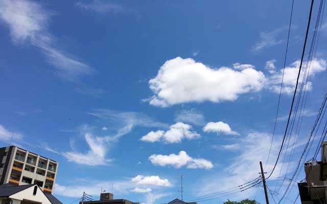 この天気だったら歩くしなかいだろっ!って出かけた進行方向はこの青空だったのです＼(^o^)／