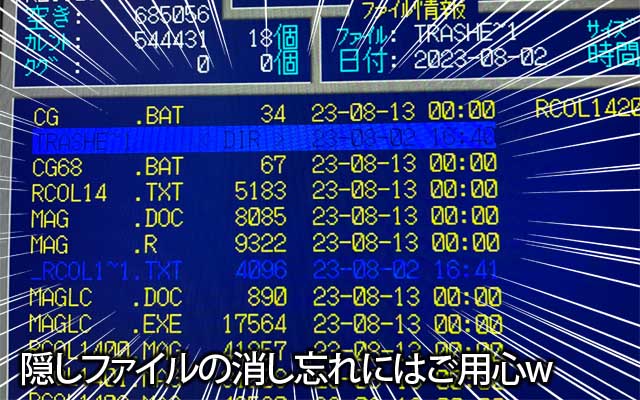 隠しファイルの消し忘れにはご用心w